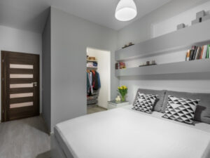 Room with walk-in closet