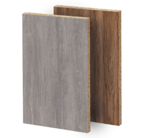 Melamine type: Duraplac Melamine/Grey and light brown wood texture.