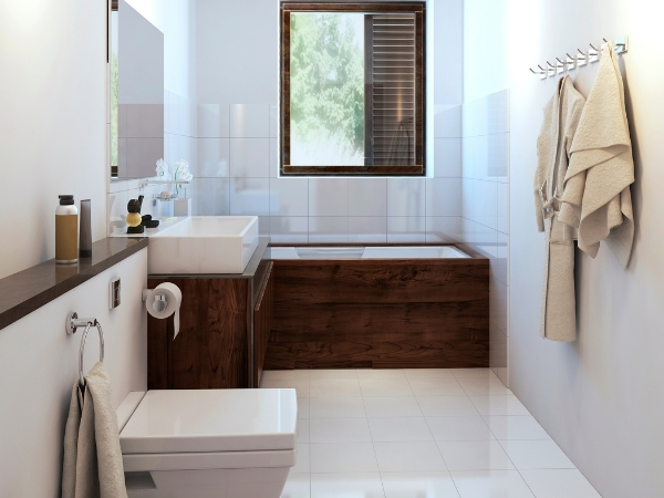 Melamine bathtub and sink cabinet