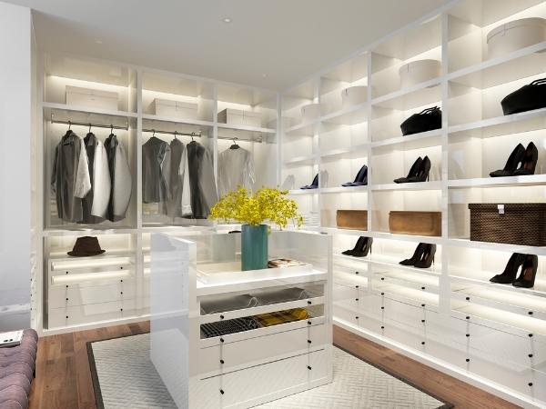 Illuminated walking closet