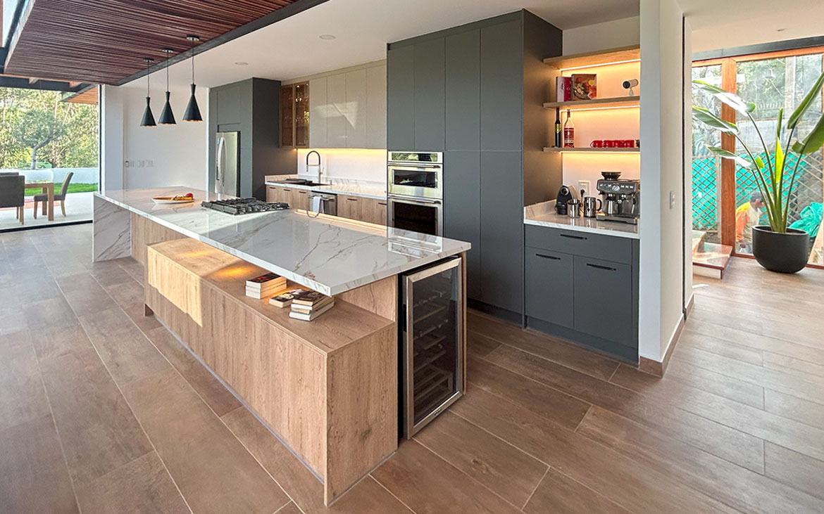 cocinas en monoambientes diseño